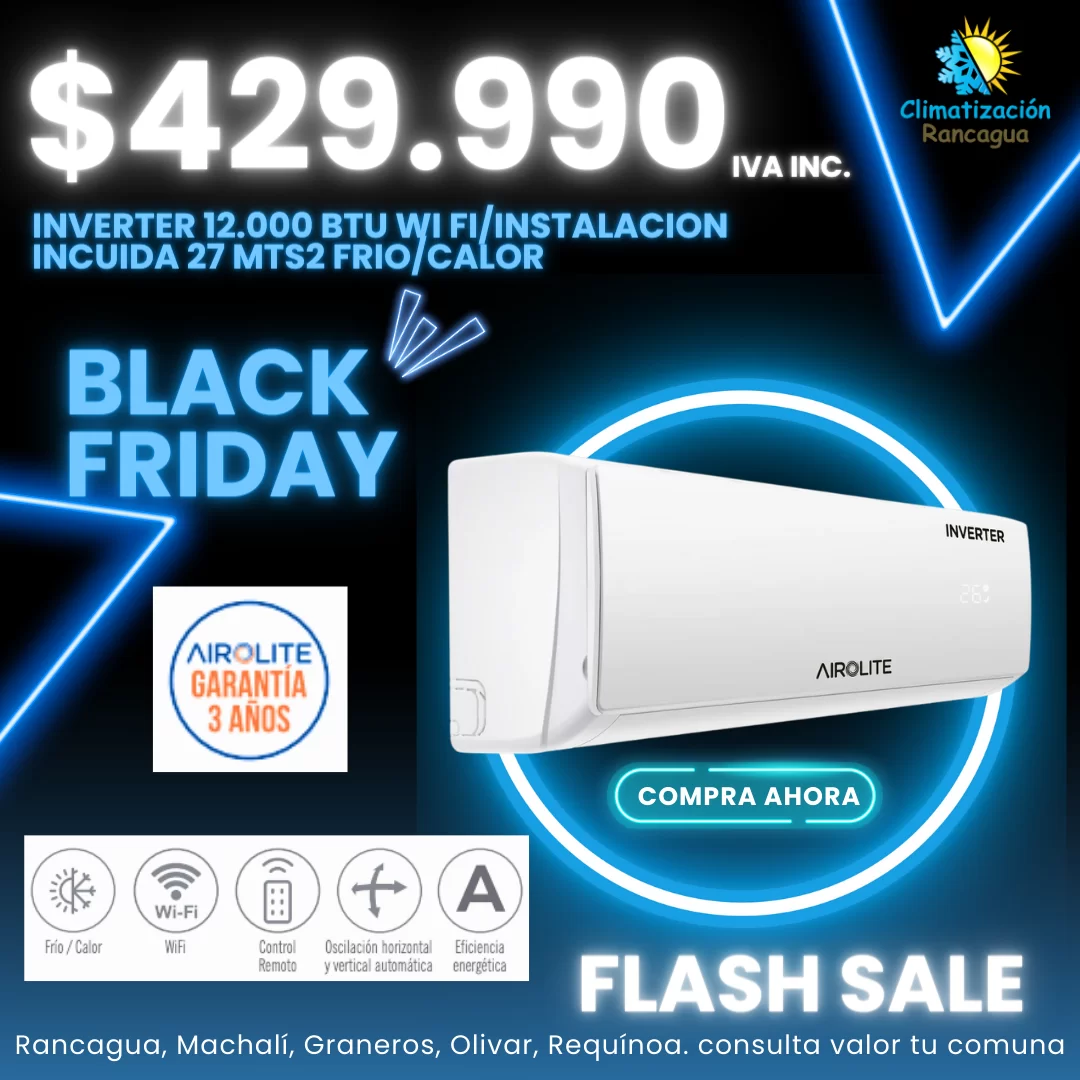 oferta airolite inverter con instalacion 12000 btu